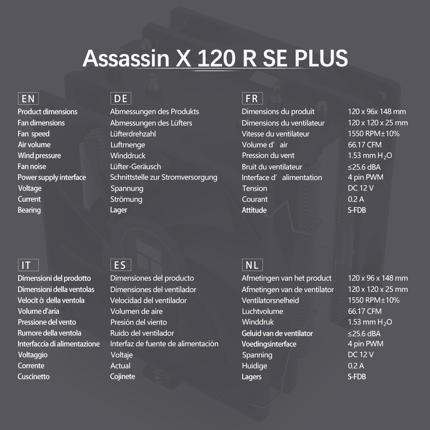 TR-Thermalright Assassin X 120R SE Plus Dissipatore CPU - 4 tubi di calore, doppie ventole silenziose da 120mm, per AMD AM4 AM5, Intel LGA1851/1700/115x/1200, dissipatore PC