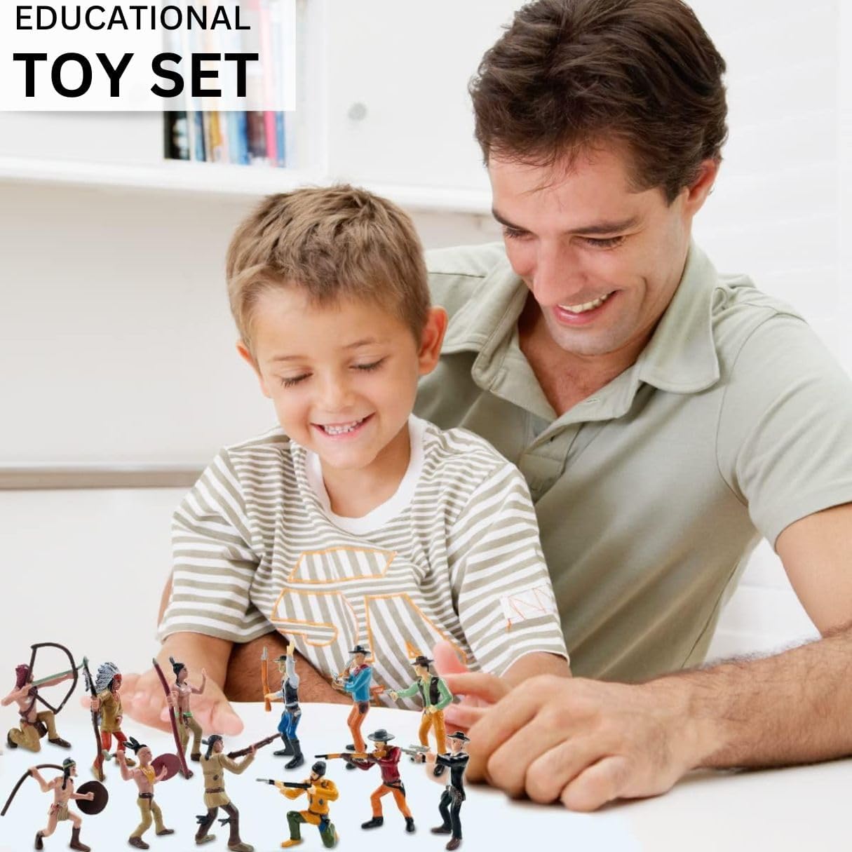 Liberty Imports 12 PCS Cowboy and Indian Figures, Mini Wild West and Native American Toy Figurines with Realistic Details, Western Cake Toppers, Party Favors for Kids