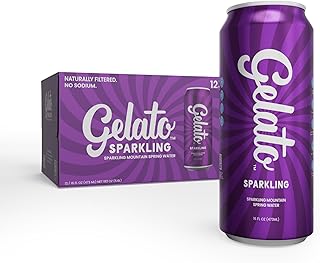 Gelato Sparkling Water - Oxygenated Water in Recyclable Aluminum Cans - 12 pack (16 fl oz cans)
