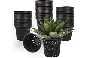100 Packs Plant Starting Pots, 4/5/6" Drainage Nursery Pots for Plants