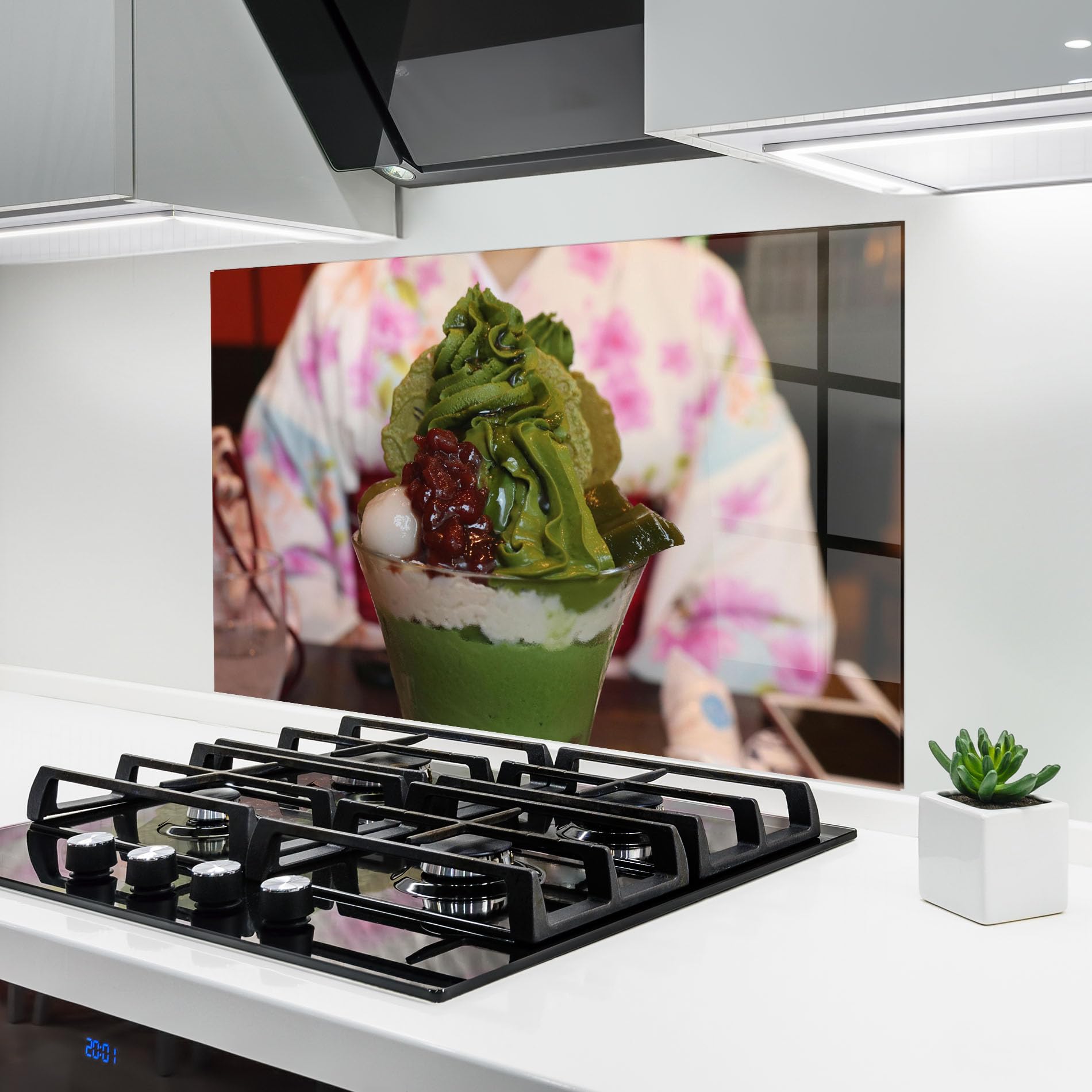 Crédence de cuisine en verre ARTHUB 60x100 cm motif Pistachio