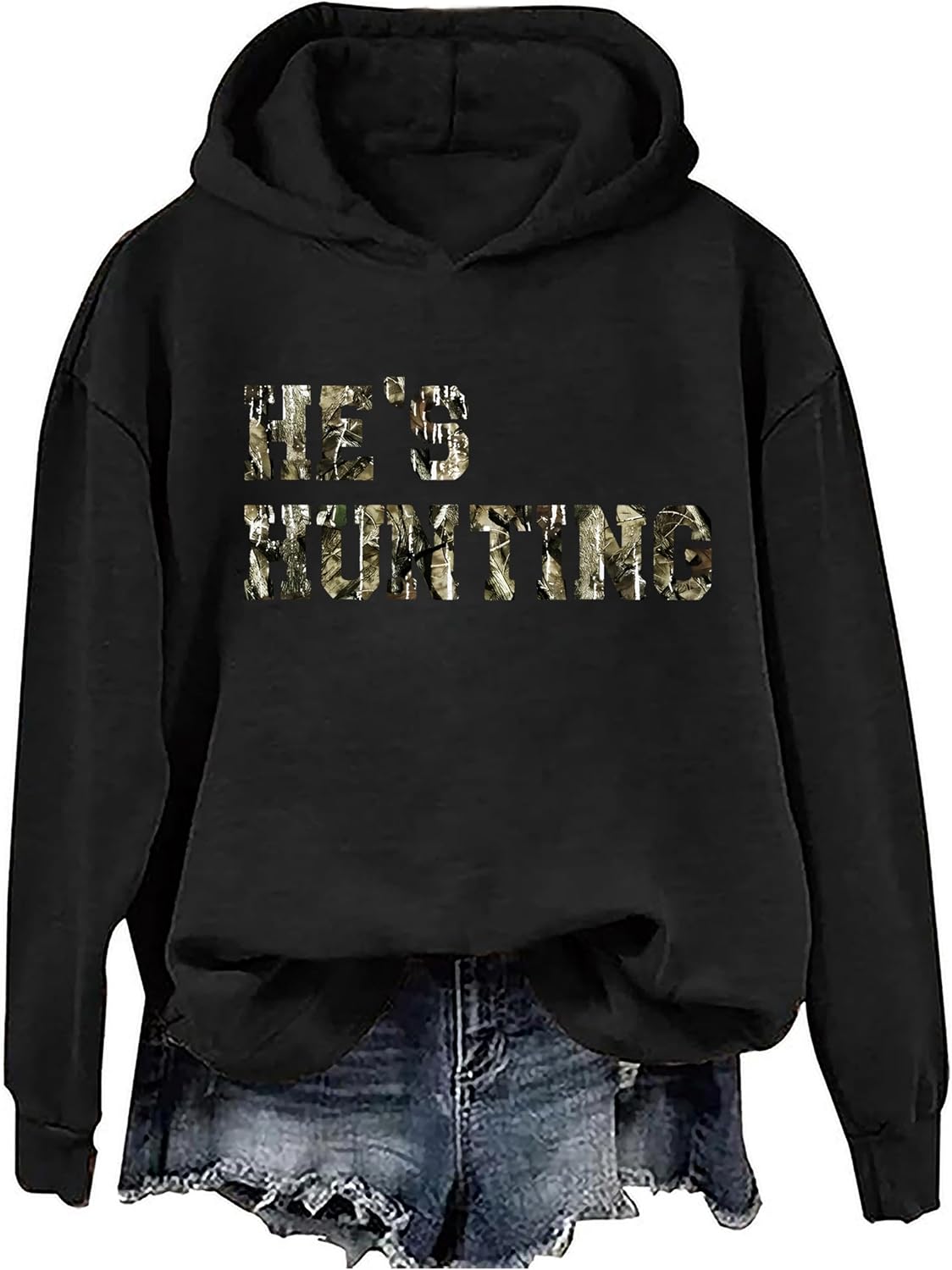 He's Hunting Sweatshirt for Women Hes Hunting Vintage Season Sweatshirt & Hoodie for Men