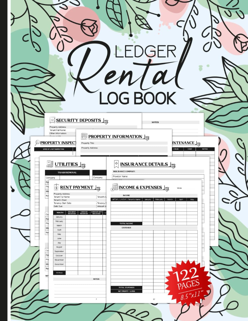 Amazon.com: Rental Ledger Book for Landlord: Property Management Book ...