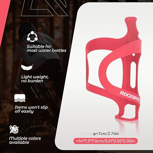 Miniatura 2 de ROCKBROS Soporte para botella de agua para bicicleta, de aleación ligera, de aluminio, para botella de agua, soportes de sujeción segura para MTB,