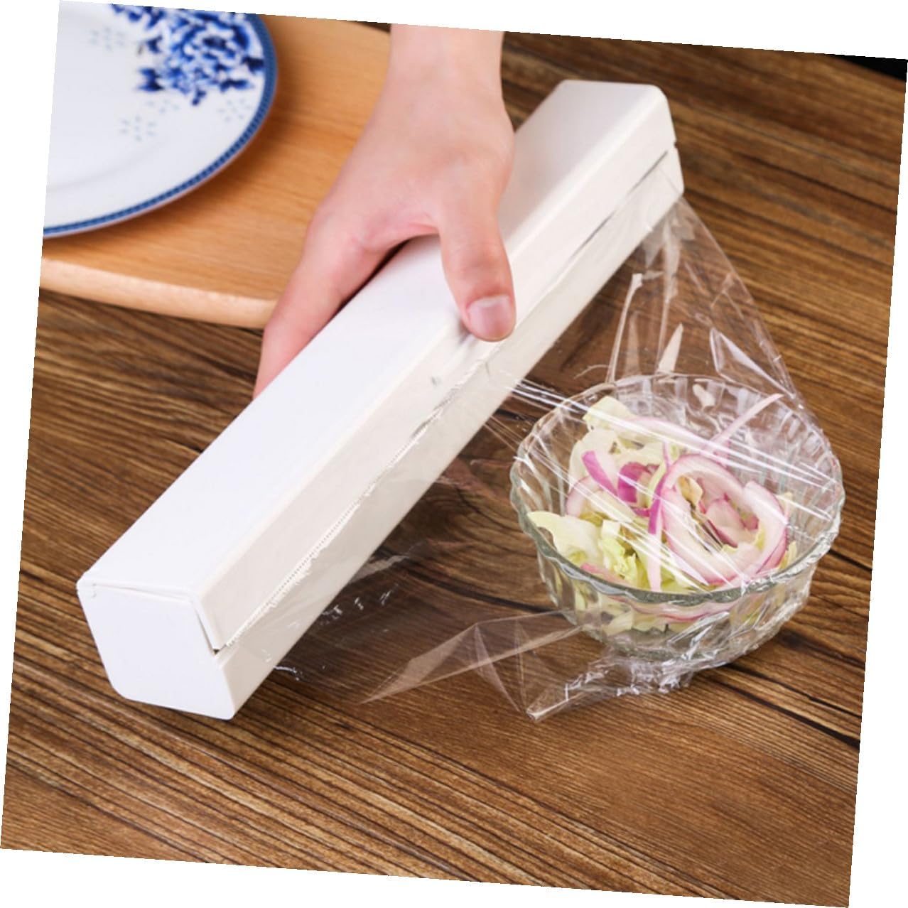 Food Cling Wrap Cutter Case PP Dispenser for Home Kitchen