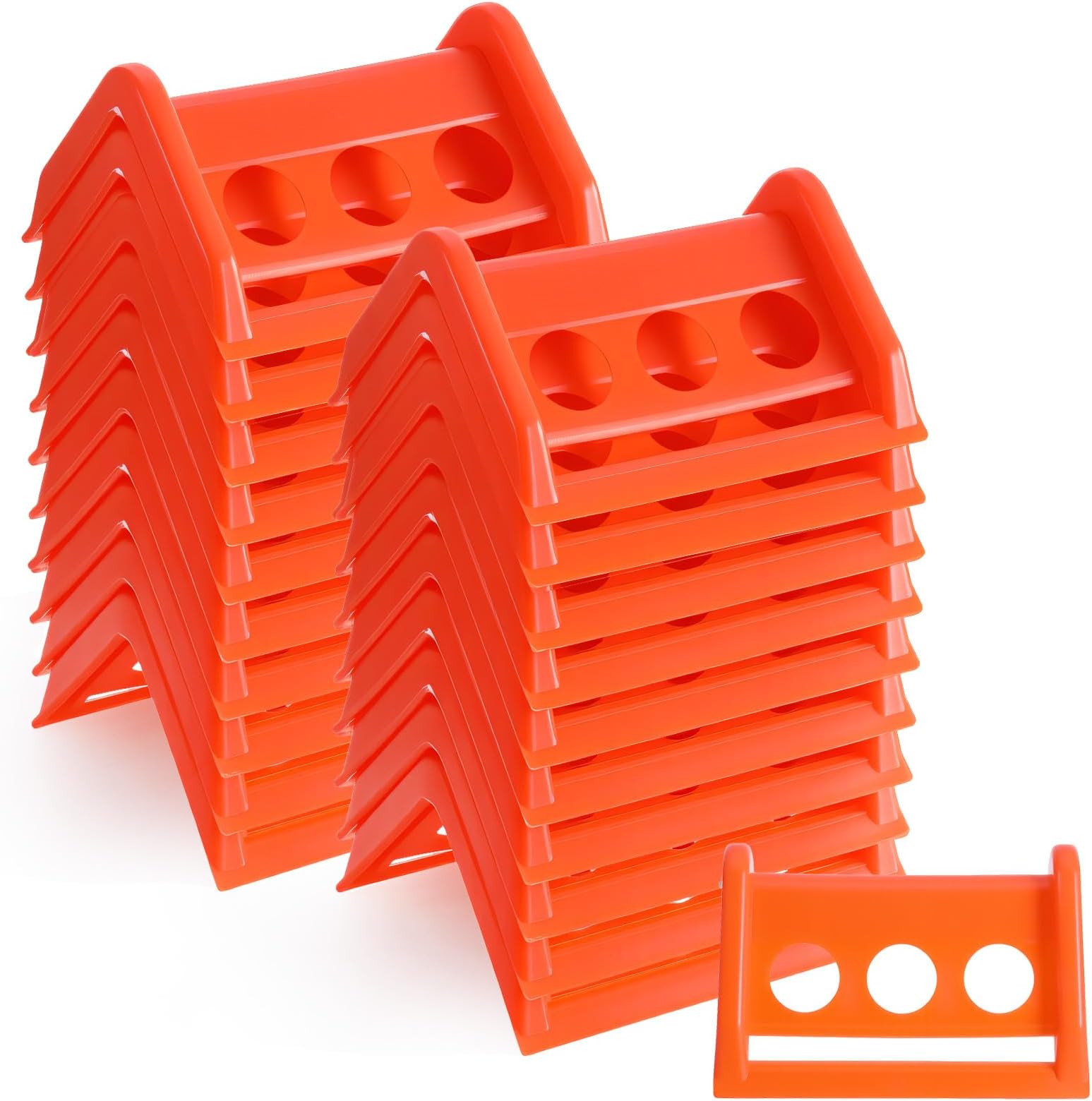 20 Packs Flatbed Edge Protectors Plastic Edge Protector for up to 4 Inch Straps Edges Corner Tie down Protector for Truck Shipping, Protects Cargo Edges, Orange