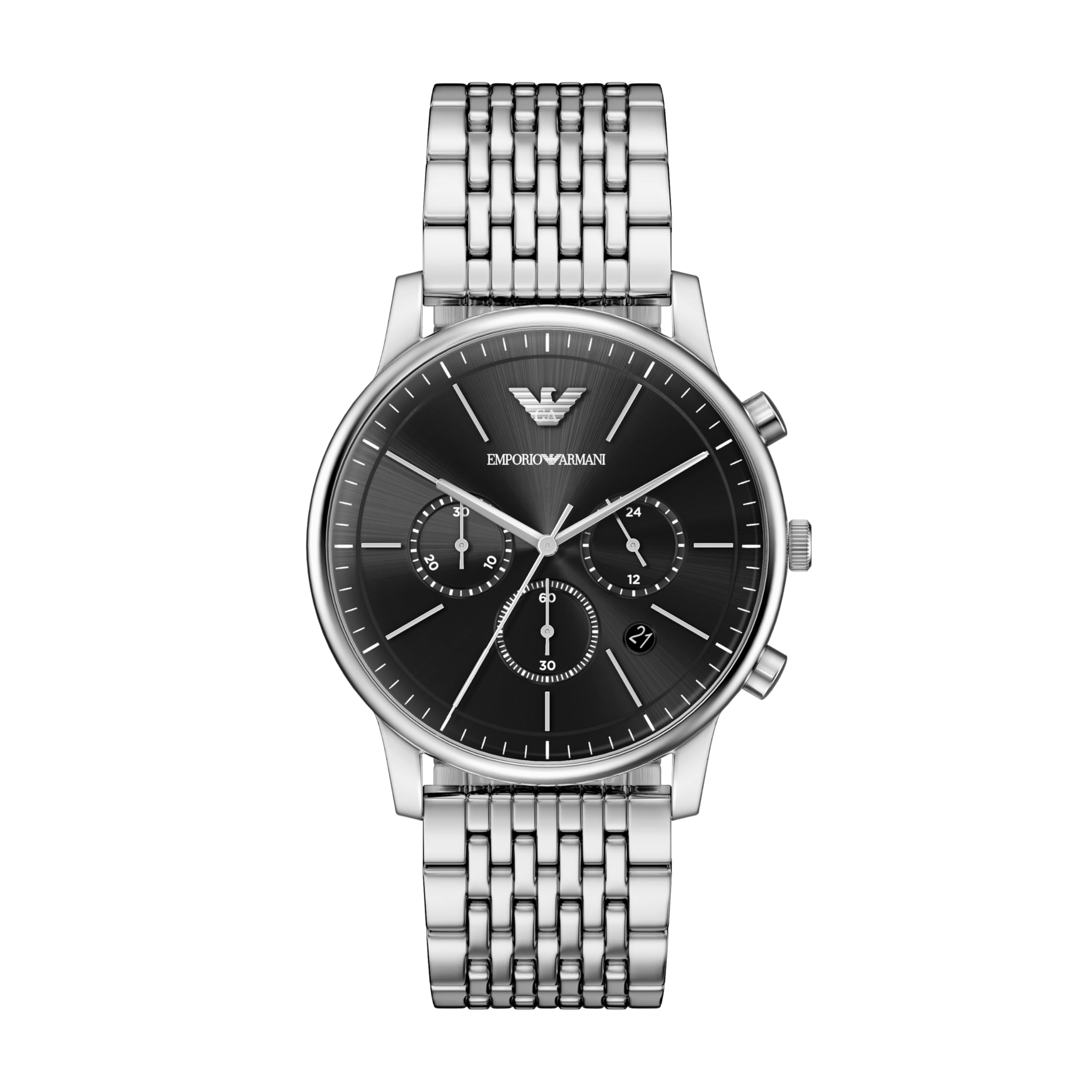 Emporio Armani Homme Montre 42MM en Acier Inoxydable Ton Argent, AR11772