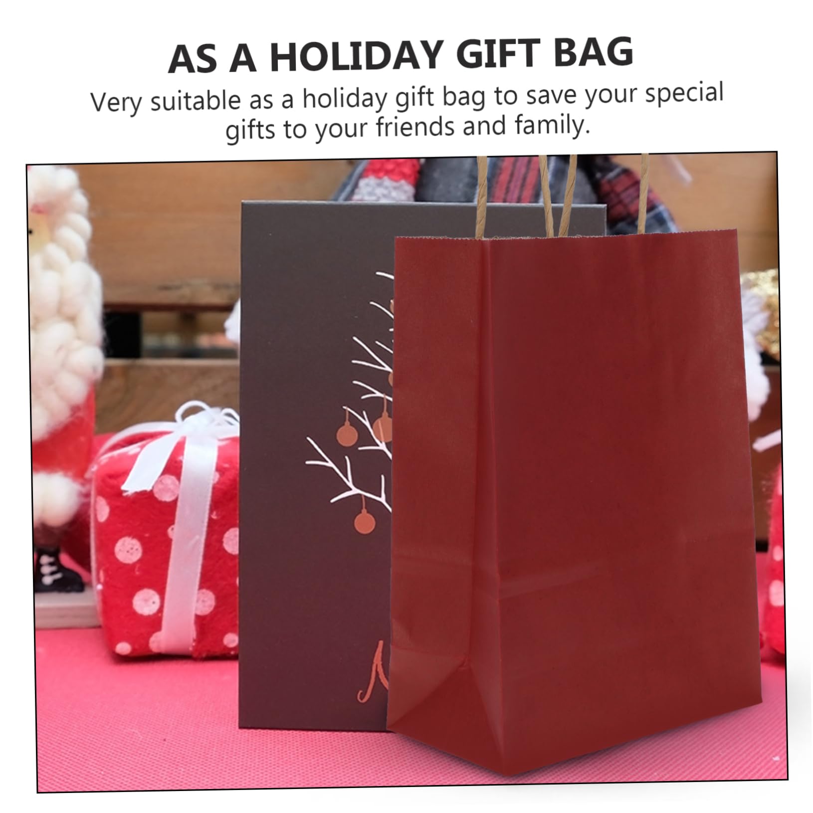 HAPINARY 16pcs Xmas Bags for Present Storage Durable Packing Pouches for Holiday Gifting Candy Snacks and Toys Festive Design for Christmas Parties