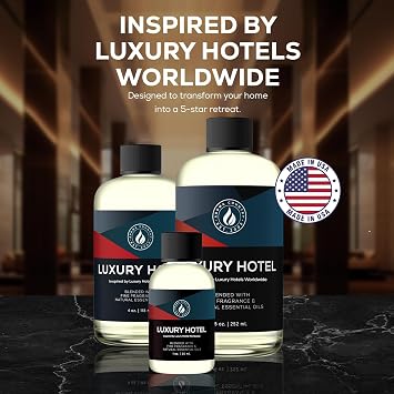 Aroma Country Luxury Hotel Diffuser Oil - Scent for Diffuser & Air Fresheners - Essential Oil Diffuser Refill, Home Fragrance Collection with Gardenia & Amber (8.5 Fl. Oz)