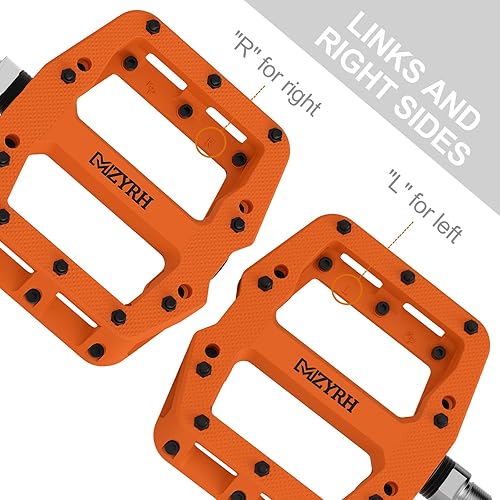 Miniatura 5 de MZYRH Pedales de bicicleta de montaña de 916 pulgadas, 3 rodamientos sellados, ligeros, antideslizantes, de fibra de nailon, pedales de plataforma