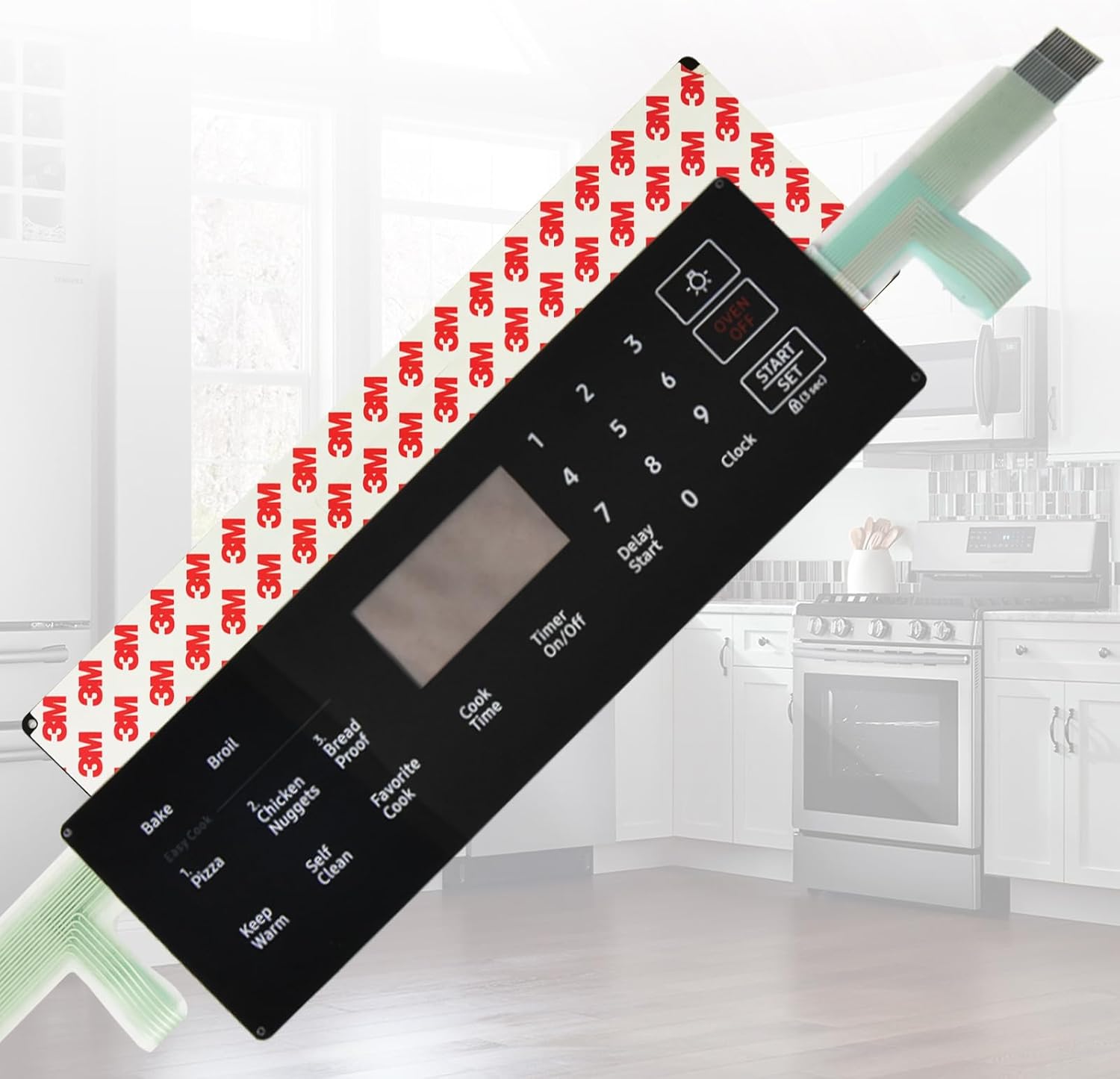 DG34-00025C Switch Membrane Replacement Model, Touchpad Overlay, Compatible with Samsung Stove Oven, for 4963022,AP6885265,PS12721647,EAP12721647