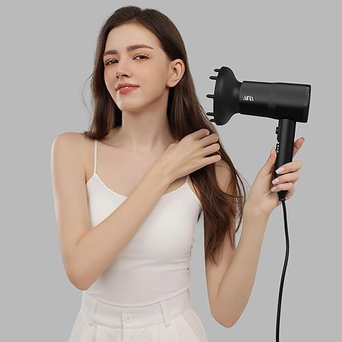 Miniatura 7 de AINA Secador de pelo con difusor, secador de pelo para mujer Tecnología iónica avanzada, revestimiento de cerámica Cold Shot cuenta con calor
