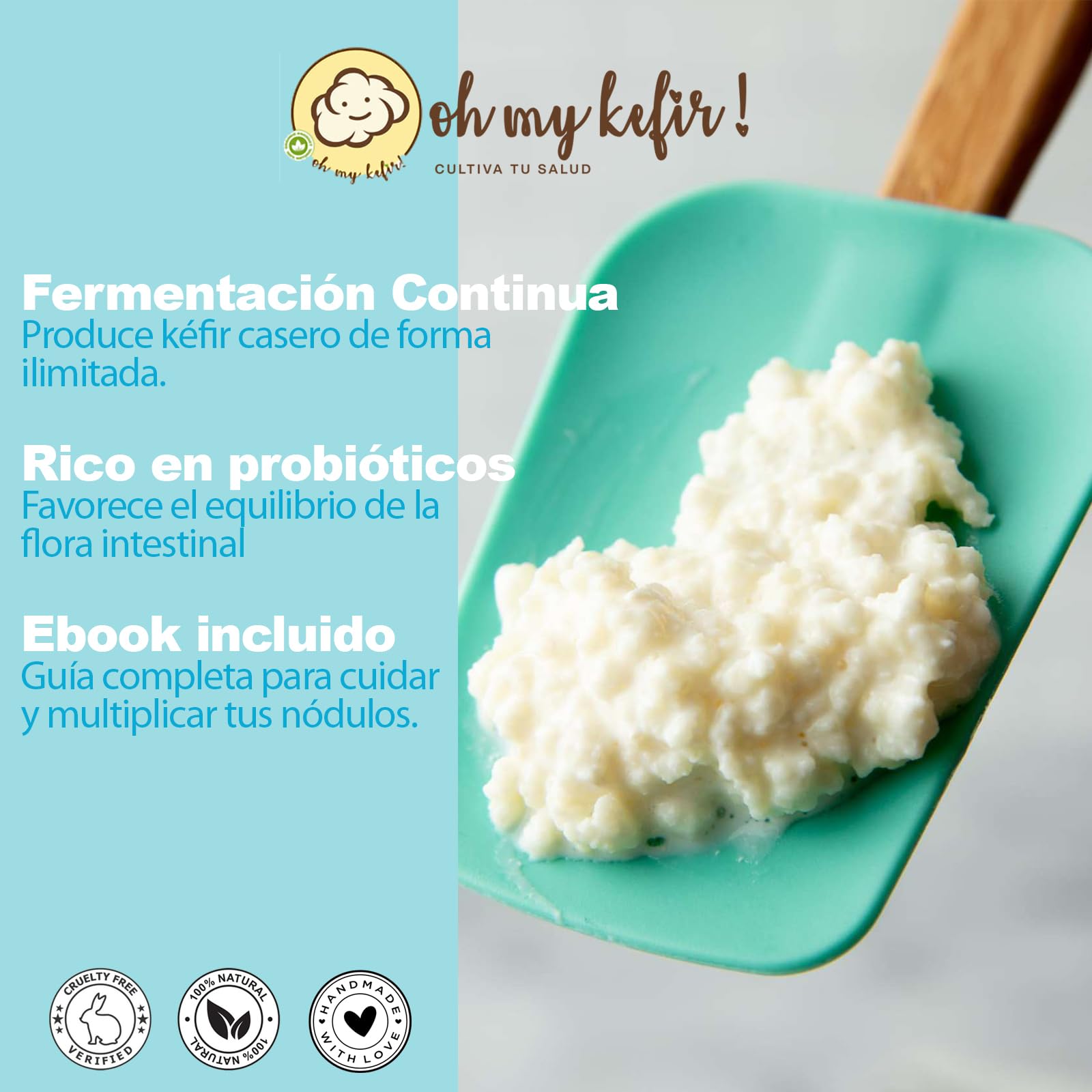 Pack 2X 20g de Hongo/Nódulos Frescos de Kéfir de Leche + Instrucciones + Recetas + Ayuda y asesoramiento en español - OH MY KÉFIR®