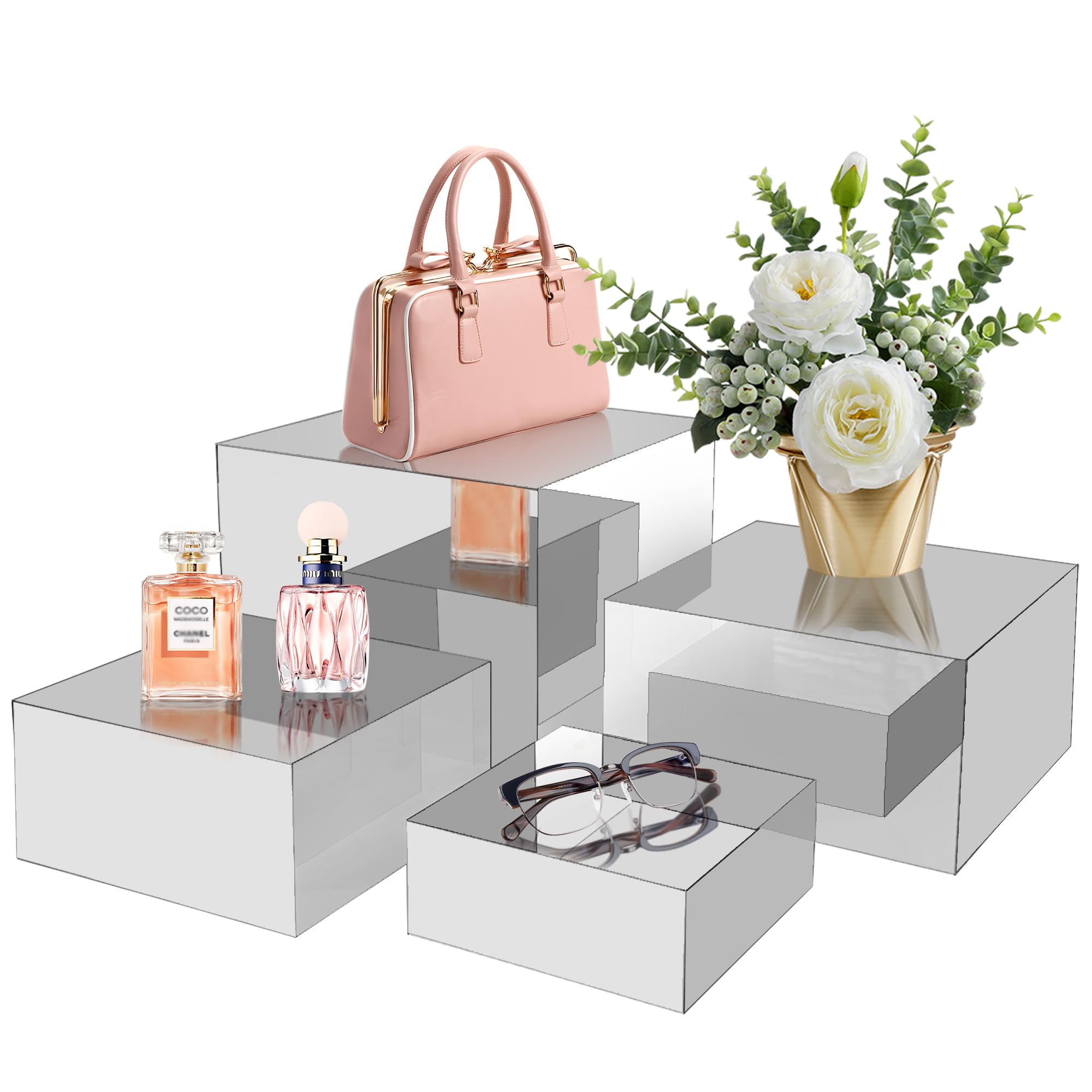 Amazon.com: Koretech 4Pcs Acrylic Risers Display Stands, Food Risers ...