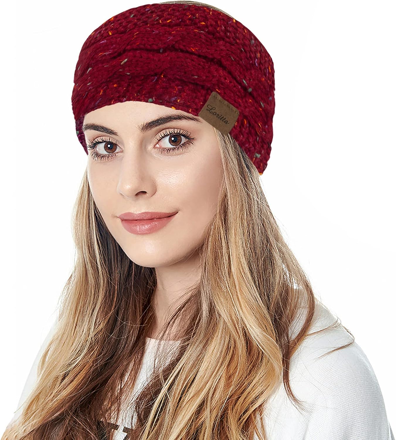 Loritta Womens Ear Warmers Headbands Winter Warm Fuzzy Cable Knit Head Wrap Fleece Lined Gifts - Image 7