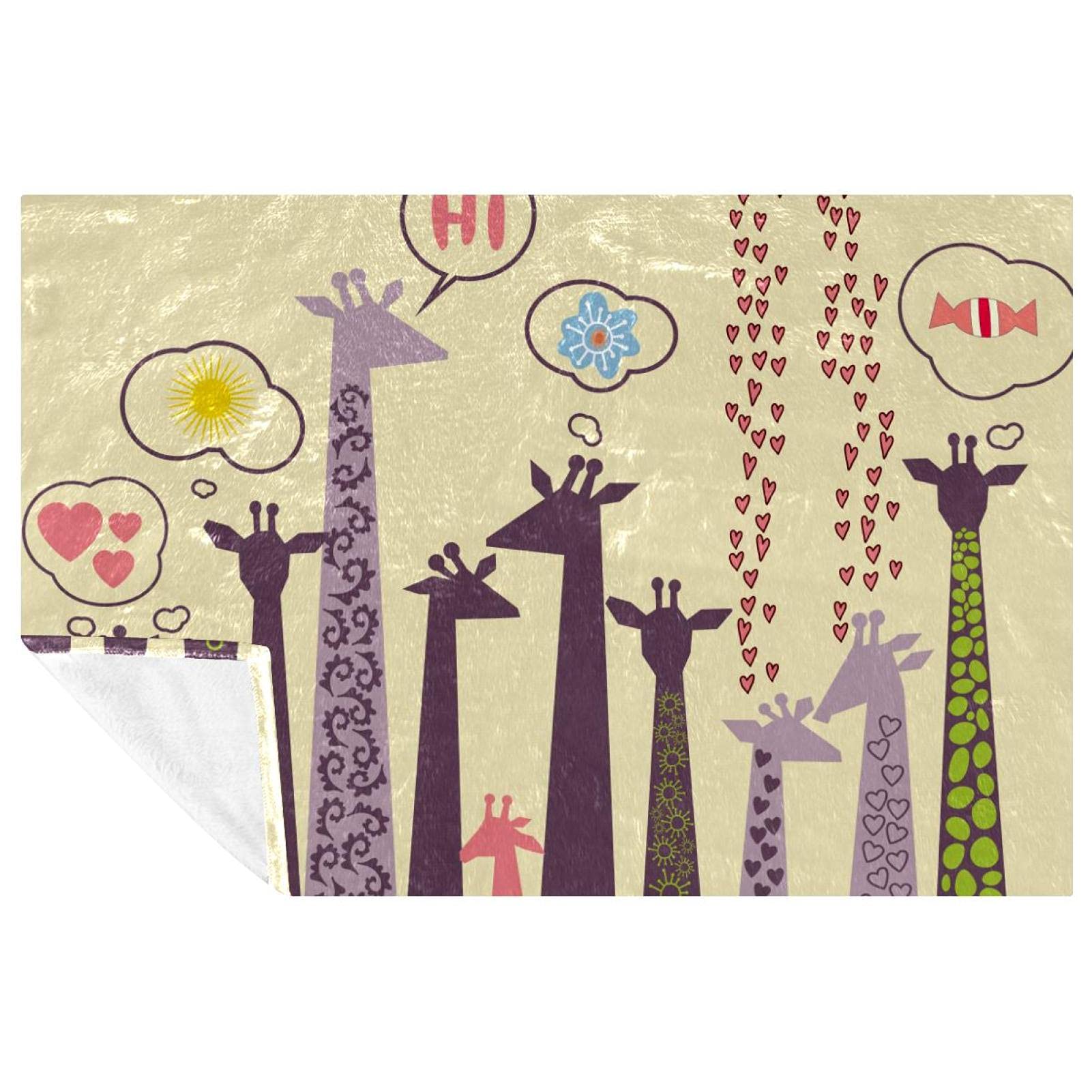 Couverture chaude contre le froid pour canapé et lit motif girafe