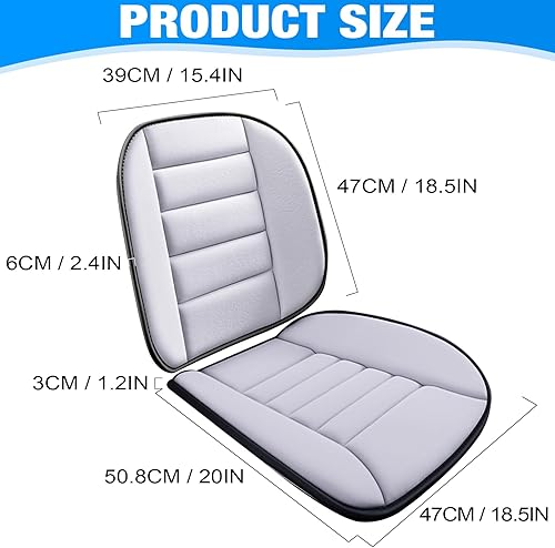 Miniatura 15 de MYFAMIREA Cojín de asiento de automóvil y almohada de apoyo para respaldo de 1.2 pulgadas de grosor, cojín de espuma viscoelástica para silla de Gris