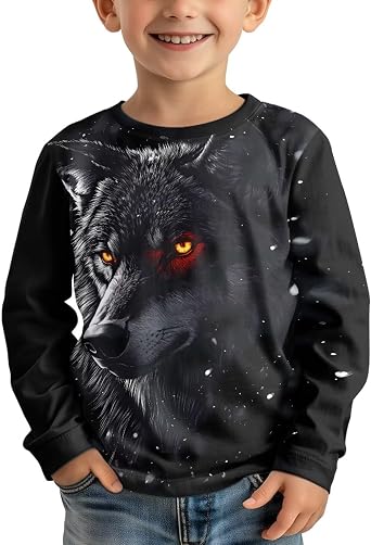 Kids Casual Long Sleeve T Shirts Kids Loose Soft Crewneck Tops Tees Blouses