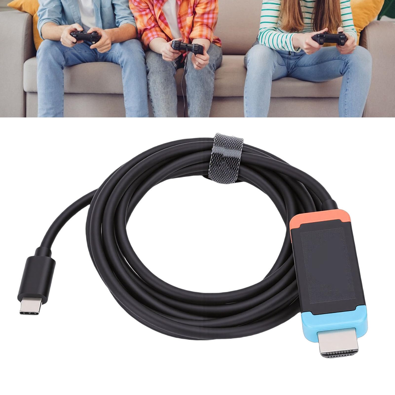 Cable Adaptador de USB-C a HDMI para teléfonos, 4K a 60 Hz | Estación de acoplamiento para TV, fabricada en ABS y aleación de aluminio, 2 m de longitud, fácil de guardar