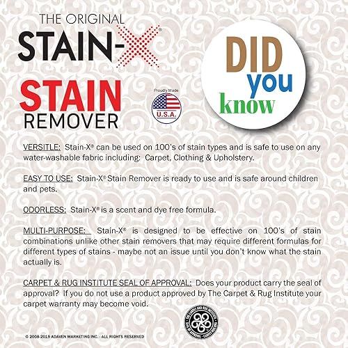 Miniatura 4 de STAIN-X Quitamanchas - Quitamanchas multiusos para alfombras, tapicería y ropa, 24 onzas