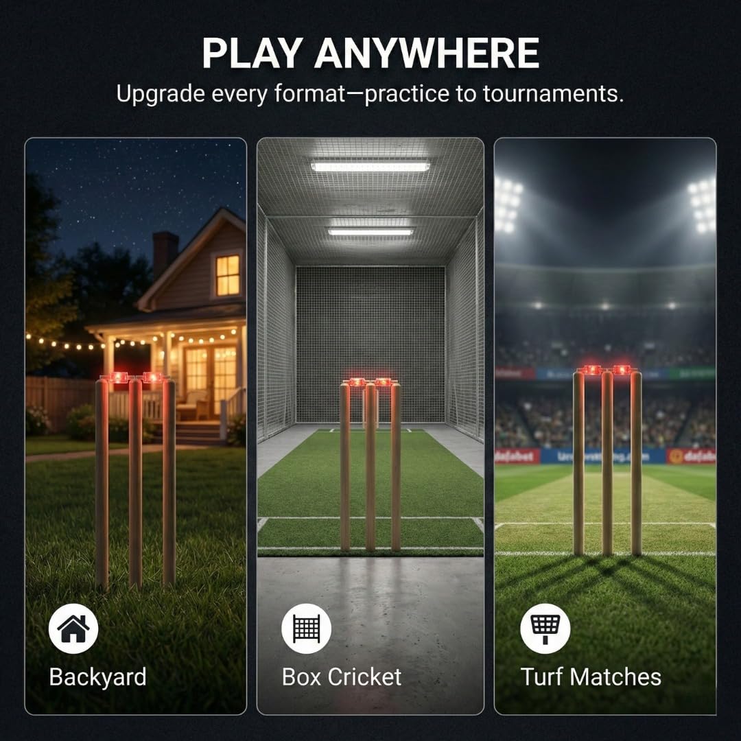 KD Willmax Bastoncini da cricket a LED, lampeggianti rossi attivati dagli urti, resistenti all'acqua, set da 2, batterie non incluse.