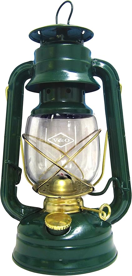Glo Brite by 21st Century 210-76040 Centennial Gold Trim Oil Lantern, Green