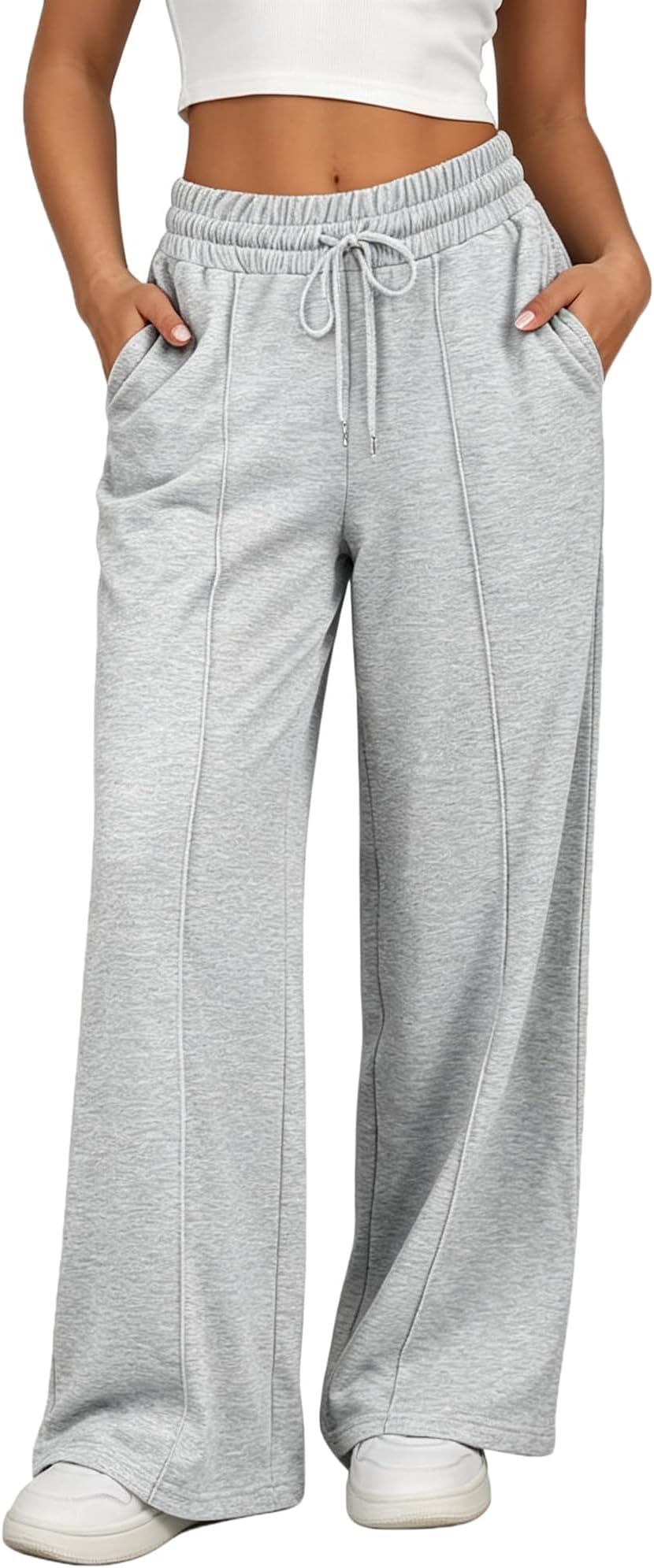 Girls Oversized Wide Leg Sweatpants Drawstring Kids Baggy Straight Leg Track Pants Casual Plain Pockets