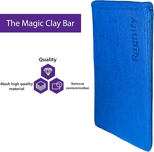 Miniatura 6 de Ragnify Paquete de 2 manoplas de arcilla de superficie de malla para detalles de automóvil, guantes alternativos de grado medio para eliminación