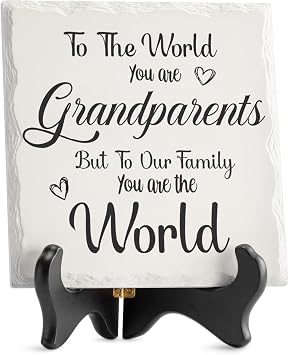 هدايا LukieJac Grandpirents من لوحة سيراميك Grandkids لأفكار هدايا الجد والجدة ديكور المنزل ، عيد الشكر ، عيد الميلاد ، رأس السنة الجديدة ، عيد الأجداد ، ذكرى الزفاف وهدايا عيد الميلاد