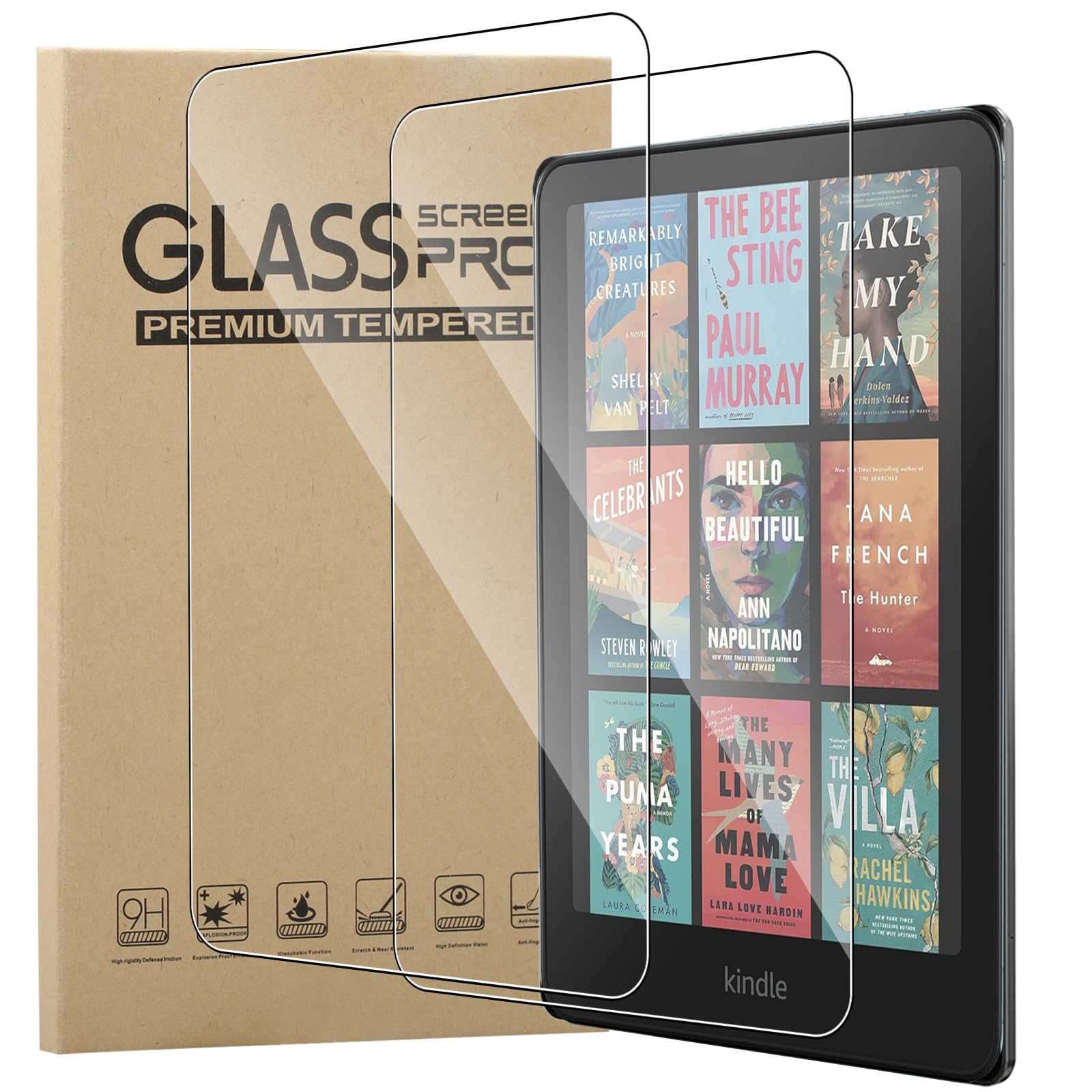 MEMELOKA Vetro Temperato per Kindle Paperwhite 12th Generation 2024/Kindle Colorsoft Signature Edition 2024, 2 Pezzi, Durezza 9H, Antigraffio, HD Pellicola Protettiva