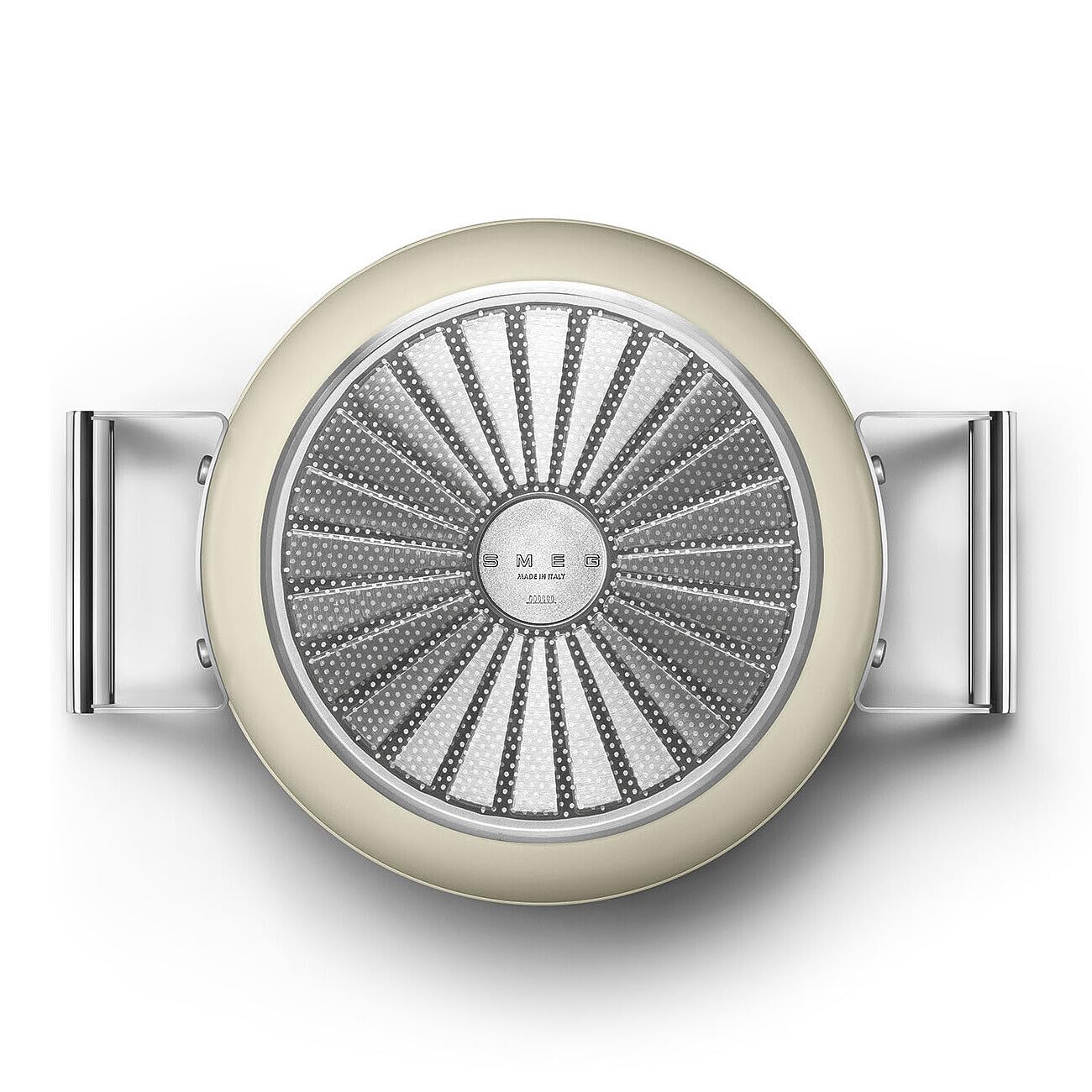 Smeg Cocotte en céramique avec poignée en acier inoxydable Crème mat 24 cm CSF2412CRM