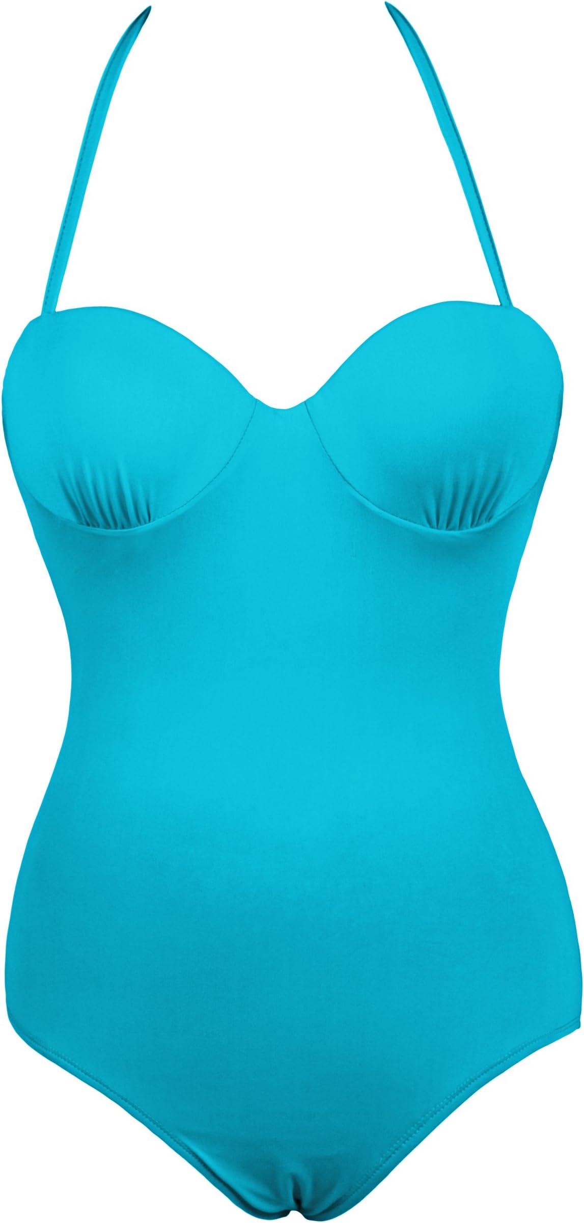 Shenices Retro Solid Ruched One Piece Sexy Monokinis Bathing Suit