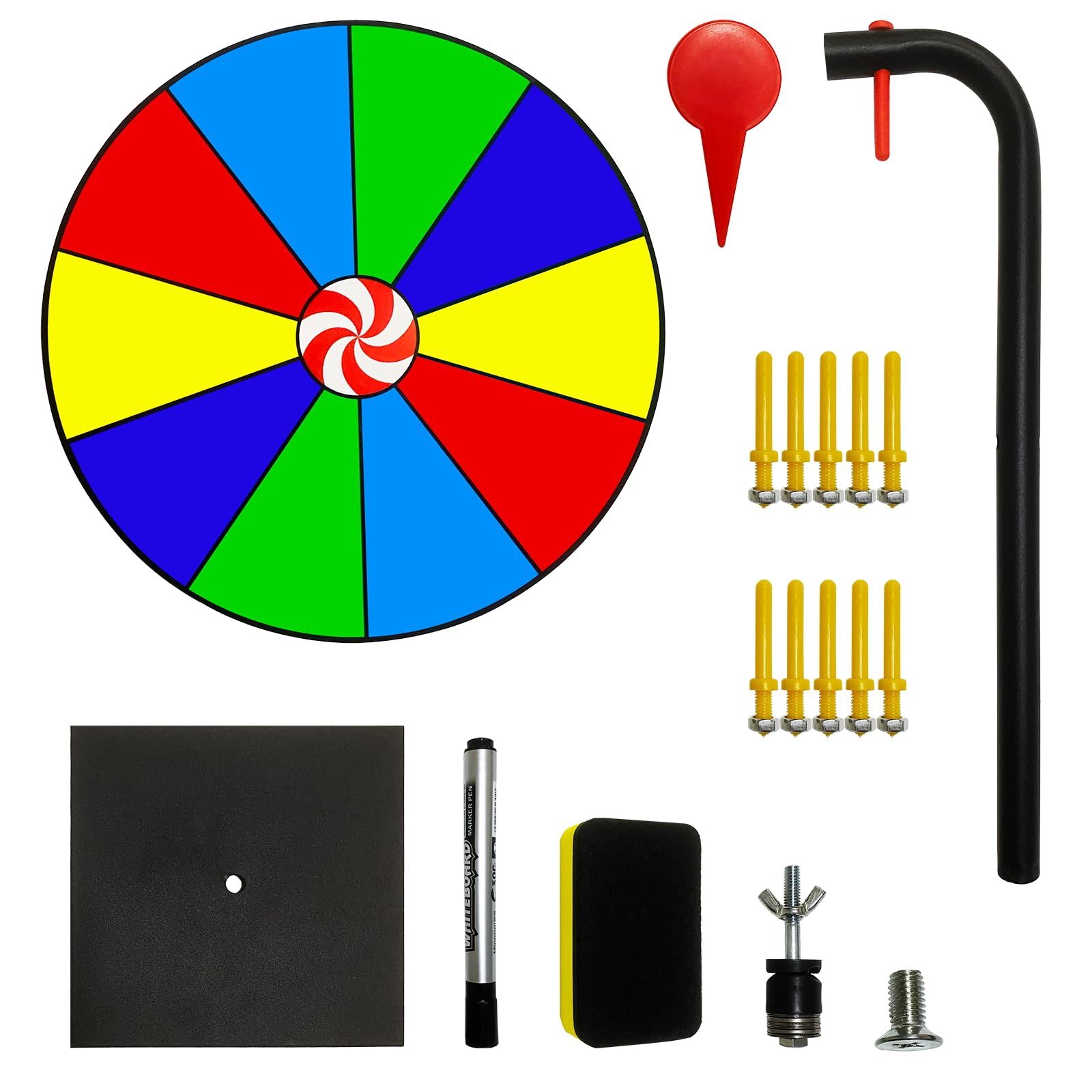 12 Inch Prize Wheel, Spinning Wheel of Fortune, 10 Slots Color