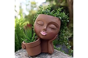Enigmatic Lady Flower Pot Head Planter