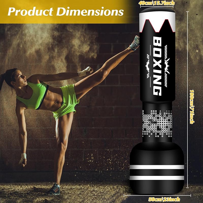 NZQXJXZ 180 cm Álló Boxzsák Edzéshez - Freestanding Punch Bag MMA Muay Thai Edzéshez