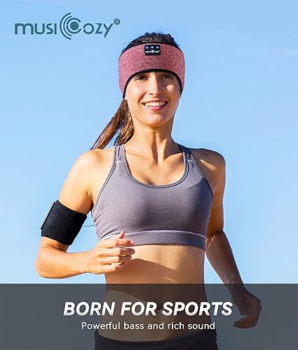 Miniatura 3 de MUSICOZY Auriculares para dormir con Bluetooth, máscara de dormir con auriculares Bluetooth para dormir, auriculares deportivos para dormir con