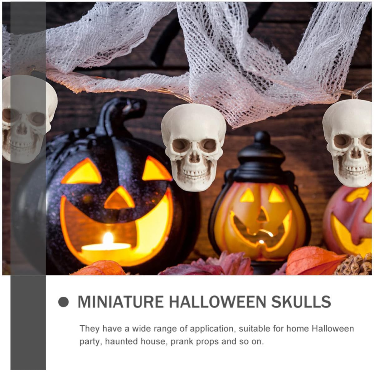 Uonlytech 40 Pezzi Teschio Realistico in Plastica Pe Beige per Decorazione Halloween, Accessorio Resistente per Foto e Scherzi, Ornamento Spaventoso per Festa e Casa