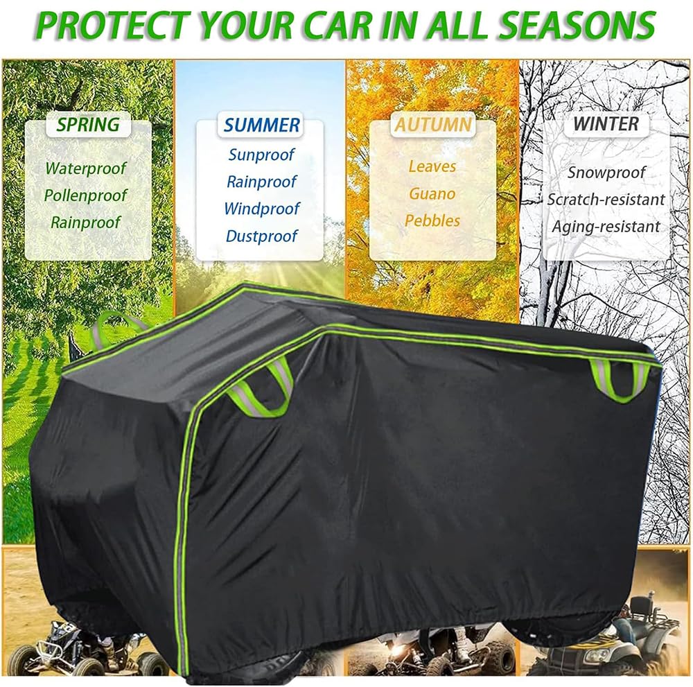 Housse Quad pour Kymco MXU 700 DX 2005-2021 2022 2023 2024 2025 2026+, Bache Moto Exterieur Étanche, Oxford ATV Bâche Protection Pluie et Neige Quad Accessoires,A/Green