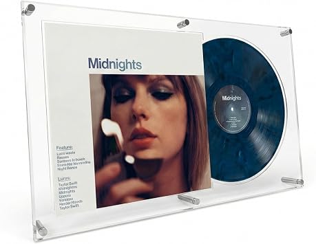 Acrylic Vinyl Record Display Frame 23.2" x 14.6" Side-by-Side Album Frames for Vinyl Records HD Clear Wall Mount & Tabletop Stand Fits Standard LP Covers up to 0.2" 5mm Thick