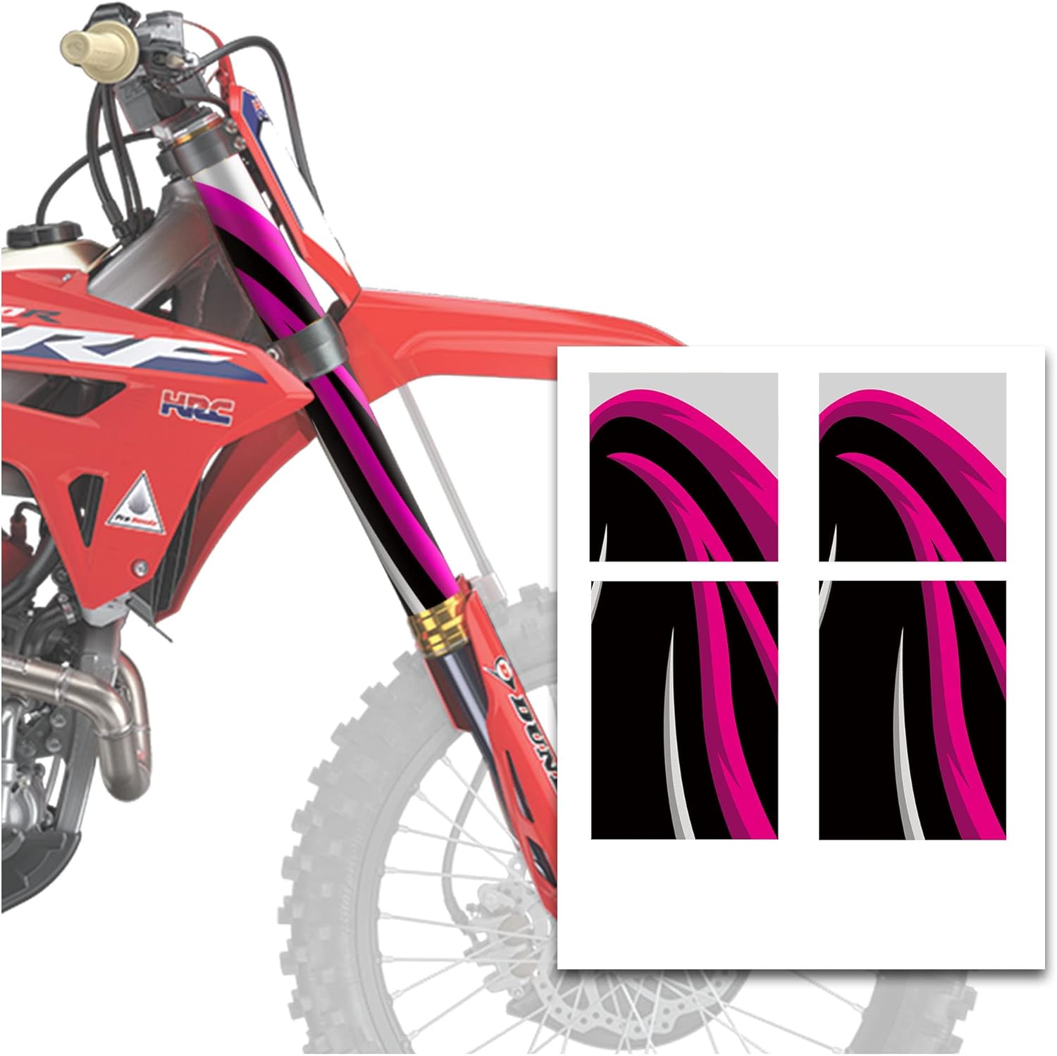 MC MOTOPARTS Front Fork Tube Wrap Vinyl Graphics Decal FK44 Compatible with MX Dirt Bike YZ250X YZ125X RMX450Z KX450F