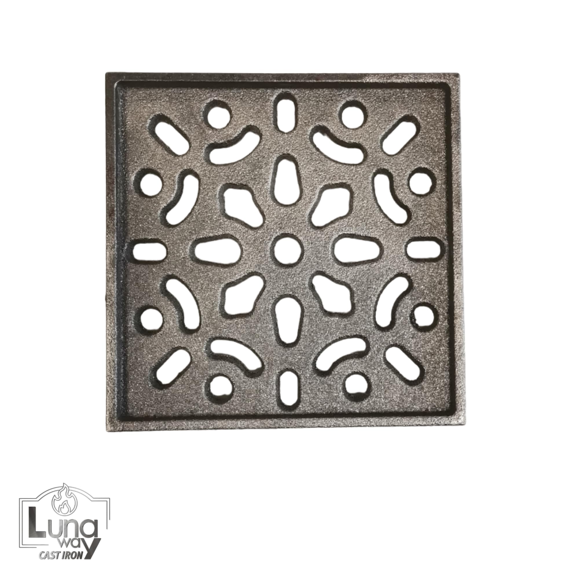 Lunaway - Rejilla de ventilación Decorada de Hierro Fundido para Chimenea y Estufa | Grosor perimetral 1,5 cm | Grosor Central 1 cm (15 x 15 cm)