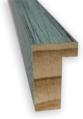 Miniatura 2 de Amanti Art Espejo de baño de madera biselada (25 x 19 pulgadas), marco estrecho rústico dixie azul gris - Espejo de pared azul, mediano