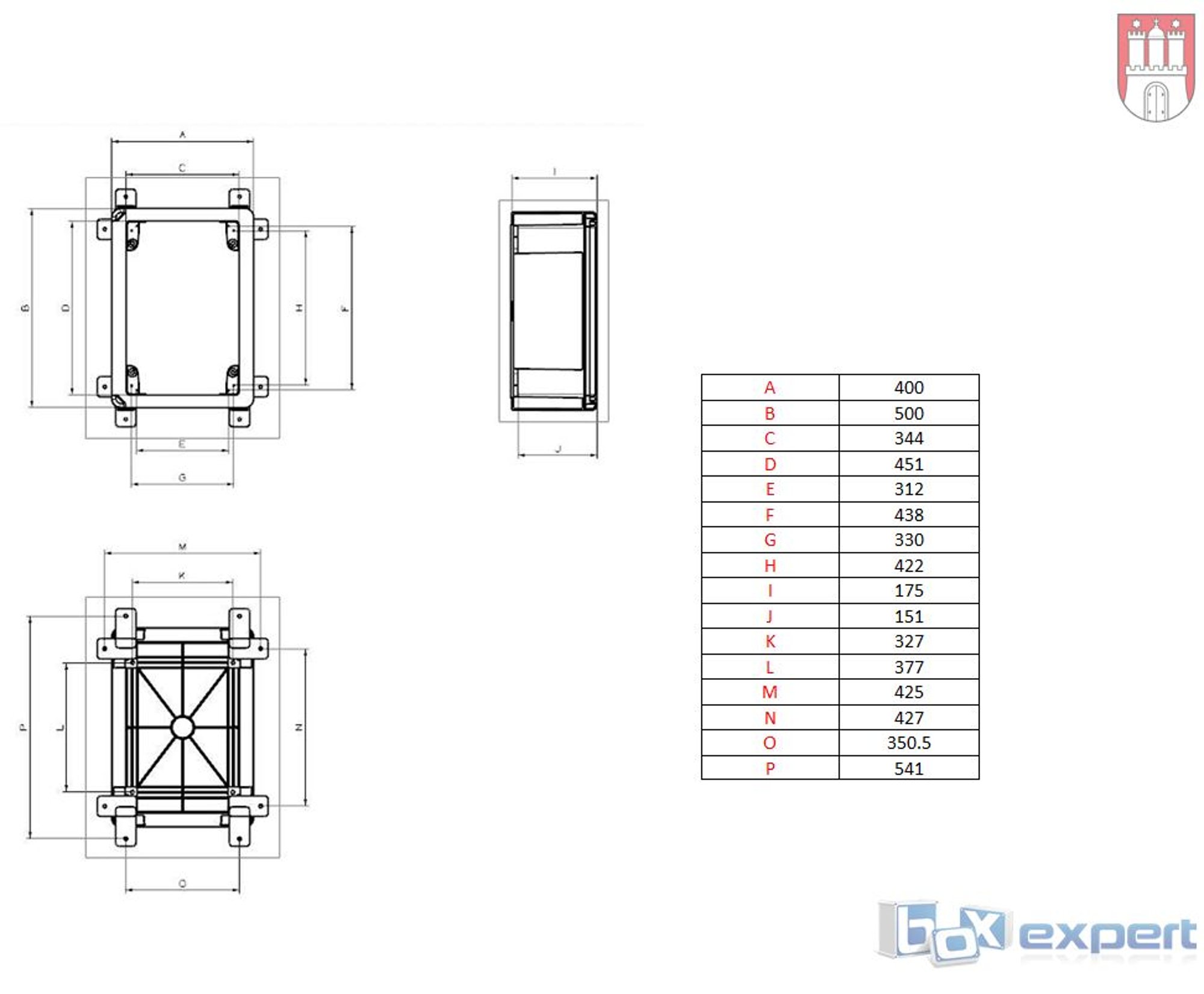 BOXEXPERT Fleet - Armadietto da parete per quadro elettrico, IP65, alloggiamento vuoto in acrilonitrile-butadiene-stirene (ABS), grigio/trasparente, (500 x 400 x 175 mm, con finestrella)