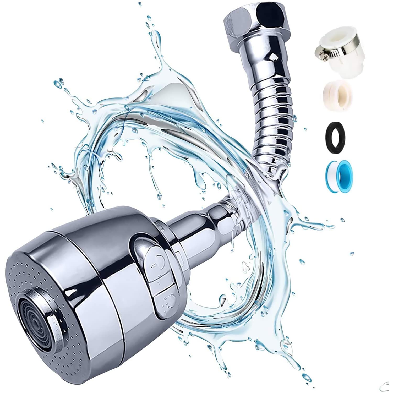 See full amazon price history chart for LEOPAX Flexible Water Saving Kitchen Tap Hose, Faucet Aerator 360 Swivel Adjustable Nozzle Spout Diffuser Filter, Suitable for 22mm/24mm Thread Interface of Circular Faucet (Only for 25mm Nozzle/Taps) LEOPAX Flexible Water Saving Kitchen Tap Hose, Faucet Aerator 360 Swivel Adjustable Nozzle Spout Diffuser Filter, Suitable for 22mm/24mm Thread Interface of Circular Faucet (Only for 25mm Nozzle/Taps) (B0B97TC142) Amazon Price History, Amazon Price Tracker