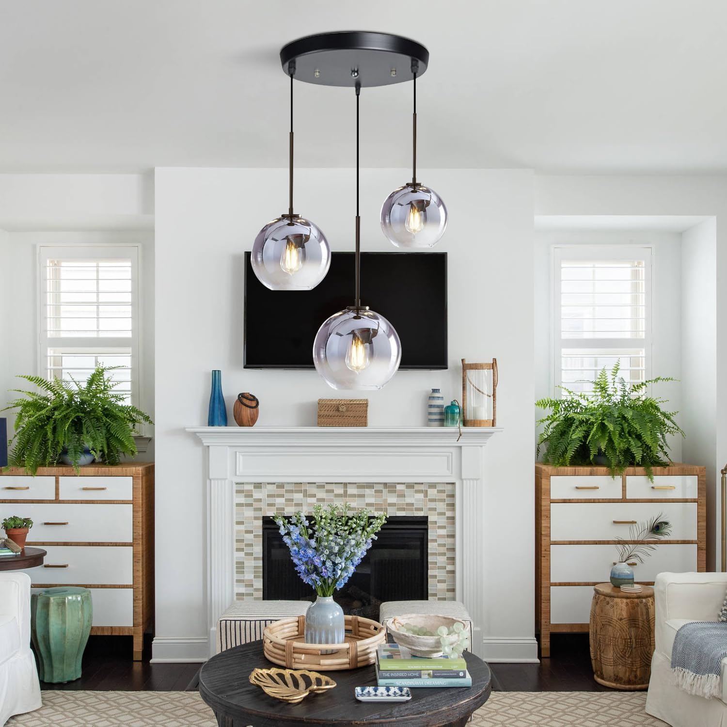 ウニコ照明　Olika LAMP 3BULB PENDANT KCO Lighting 3 Light Globe Cluster Pendant Light Modern Glass