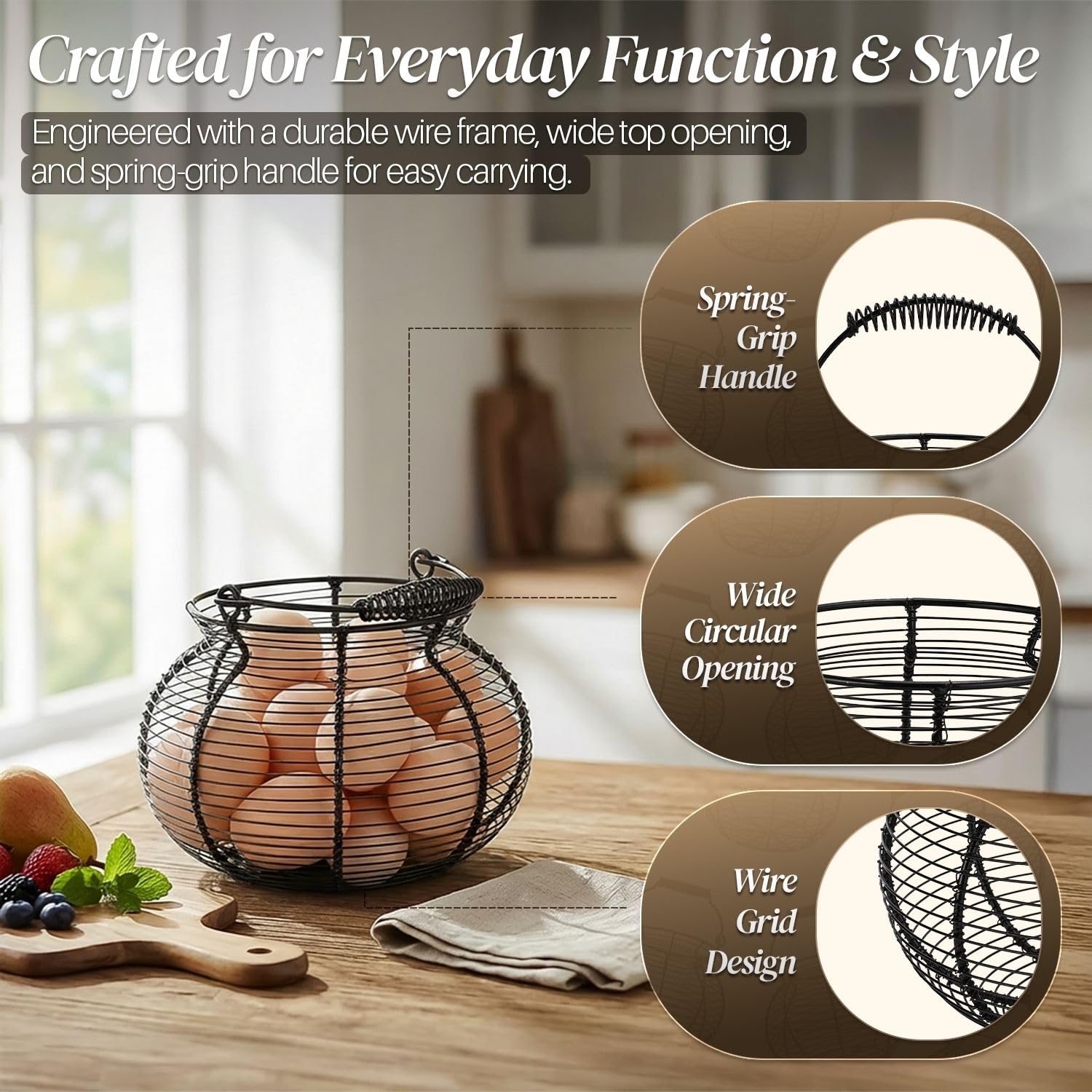 Panier Forme Canard En Fil De Fer Noir Panier à œufs, à Fruits