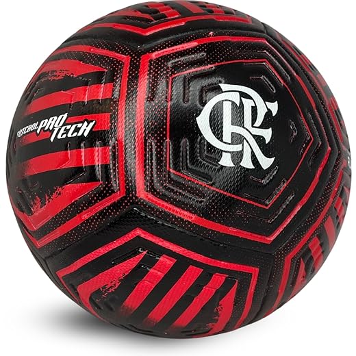 Bola Futebol Flamengo Profissional Campo Licenciada Sem Costura PVC Resistente Tamanho 5 Oficial Jogo Campeonato Brasileiro Grama Natural e Sintética Society Futsal Adulto Juvenil Colorida Bicolor