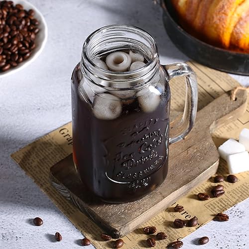 Miniatura 5 de cosnou Vasos de 24 onzas para bebidas de fiesta, materiales y frascos con mango cómodo, fácil de limpiar en el lavavajillas, paquete de 4