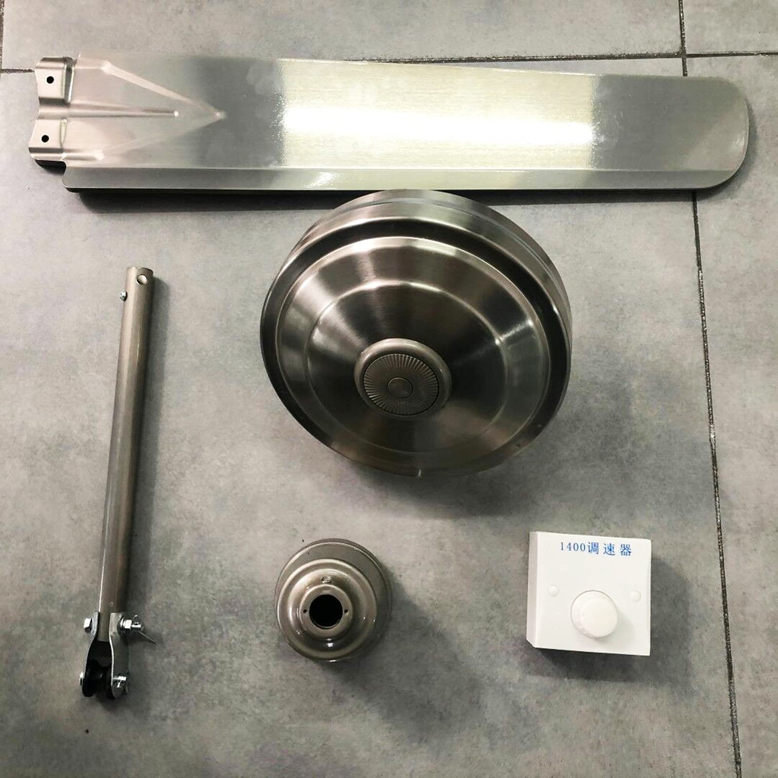 1.4m Ventilatore da Soffitto Industriale Grande Ventilatori Domestico in Acciaio Inossidabile, Nucleo in Rame Puro Vento Forte, Ventilatore Elettrico Industriale da 100 W A 5 velocità