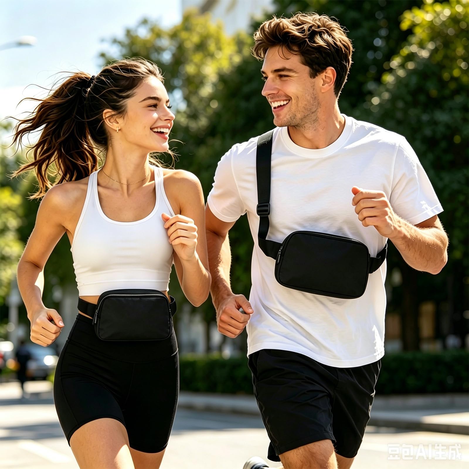 Bauchtasche Hüfttasche Herren Damen Klein Gürteltasche Sport Bum Hip Bag Männer Frauen Waist Fanny Pack für Reise Wandern Hundetraining Outdoor Schwarz (Schwarz Klein Bauchtasche)